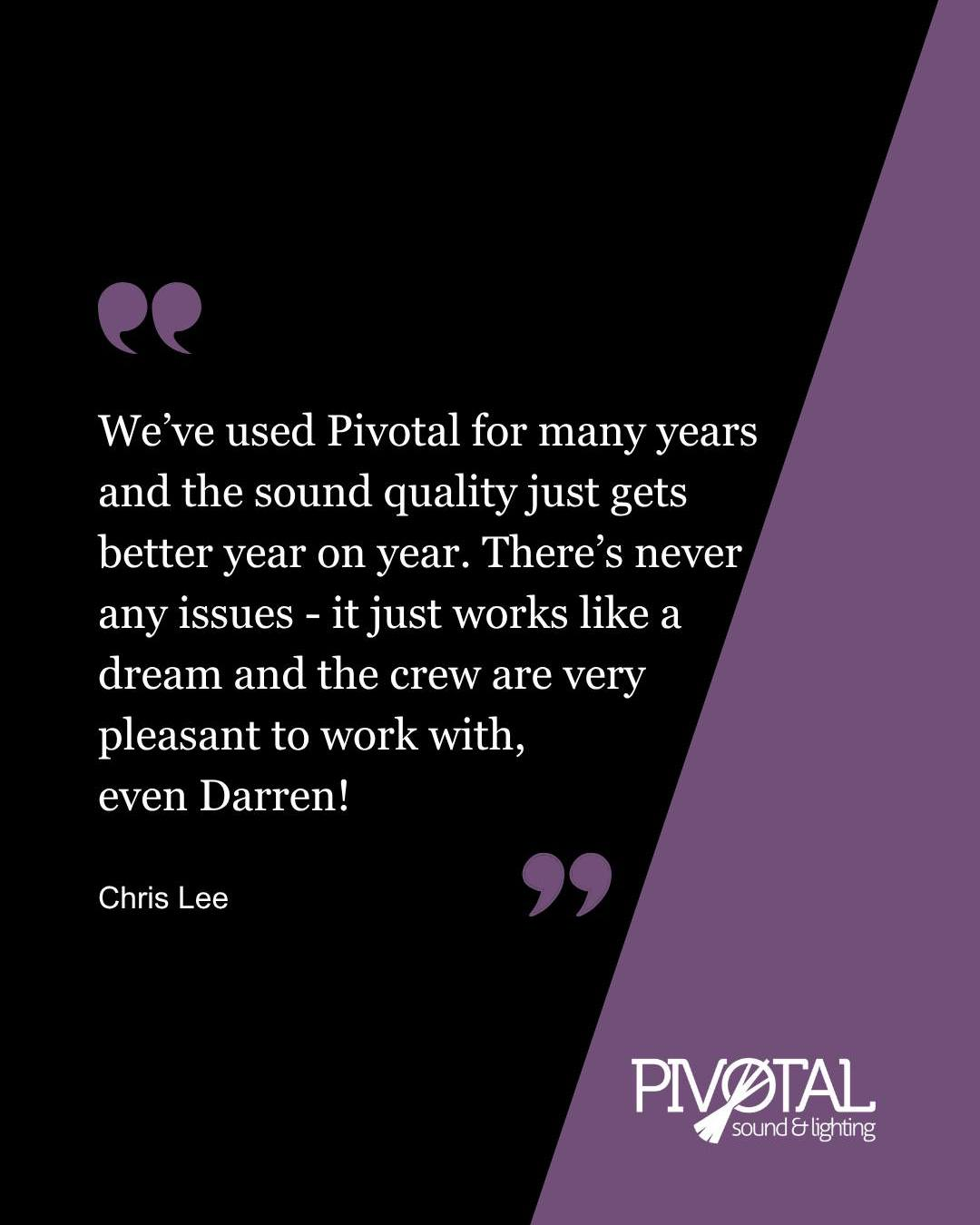 We love building great relationships with clients like Chris Lee and the @chesterfolkfestival team.
See you next year!
#clientfeedback #avsupplier #festivalav #avchester #eventav
